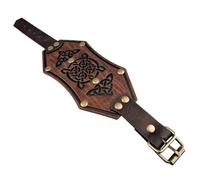 YIGZYCN Vikinges Bracelet médiéval en cuir pour Halloween Cosplay, Simili cuir