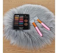 YIHAIC Peau de Mouton synthétique,Cozy Sensation comme véritable Laine Tapis en Fourrure synthétique, Man-Made Luxe Laine Tapis de Canapé Coussin (45 x 45cm, Gris)