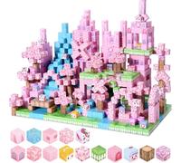 YIHANG Lot de 100 blocs de construction magnétique, jouets de princesse, cadeaux d'anniversaire de Pâques, château rose et carreaux de pince, jouet STEM pour filles