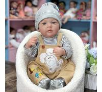 YIHANGG 50cm Corps Entier en Silicone Poupée Reborn Plus Vrai Que Nature Bébé Reborn Nouveau-né Réaliste Poupée Enfant Yeux Ouverts Cadeau d'anniversaire Xmas