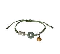 YIHANSS 925 Bracelet du durian en argent sterling avec bracelet de fruits de beignet jadeite de grade A Cinnabar