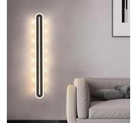 YIHANSS Appliques murales Black Long RIP Murce Sronce Lampe de Chevet Lampe Murce LED LED Chaux 3000K LUMIR Murs avec AVEUX ACHERIE D'ACRYLIQUE Indoor NG FIXURES RG (400 mm)