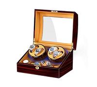 YIHANSS Automatique Watch Winder 4 + 6 Watch Winder Box avec Moteur Calme de Grande capacité Paint Piano Extérieur Fit Women Men Watches (Red + Brown)