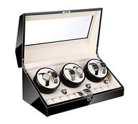 YIHANSS Automatique Watch Winder 6 + 10 Motor Super Silencieux avec rétro-éclairage LED Bolder Box Piano Peinture Mode DE Rotation 4 (A)