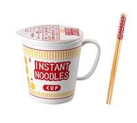 YIHANSS Bol de ramen avec couvercle et manipuler un bol de nouilles ramen instantanés, four à micro-ondes en séraiteur en céramique grande soupe bols