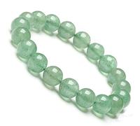 YIHANSS Bracelet de quartz vert naturel Bracelet en cristal Feng Shui pour femmes Authentiques 6/8/10 mm Bracelet Bracelet Gemstone attirer la bonne fortune d'amour romance, 6 mm Cinnabar