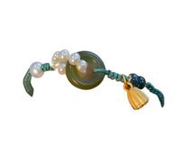 YIHANSS Bracelet Feng Shui Bracelet HETIAN JADE PEARL BRACELET LOTUME HARMONY BOUCLE/JADE Donut/ancienne Coin Lucky Charm