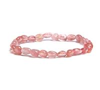 YIHANSS Bracelets for Women Quartz Pink Coupping Grit Beads Bracelet for Women Healing Reiki Crystal Crystal Natural Stone Bracelet Love Bijoux Bijoux Bijoux (Taille: 19 cm, Couleur: Gris)