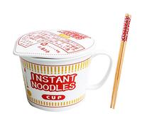 YIHANSS Céramic Ramen Bol Creative Soup tasse, Bol à soupe à soupe de four à micro-ondes instantanée à l'épreuve à preuves chaudes avec couvercle
