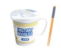 YIHANSS Céramic Ramen Bol Creative Soup tasse, Bol à soupe à soupe de four à micro-ondes instantanée à l'épreuve à preuves chaudes avec couvercle