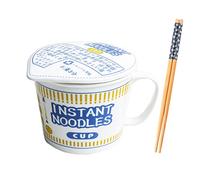 YIHANSS Céramic Ramen Bol Creative Soup tasse, Bol à soupe à soupe de four à micro-ondes instantanée à l'épreuve à preuves chaudes avec couvercle