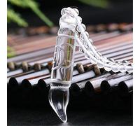 YIHANSS Colliers Feng Shui richesse Collier Amulet Natural Clear Quartz Crystal Wenchang Pen Sprod Copper Copper Coin Collier à main Perle sculptée Talisman Prosperity Money