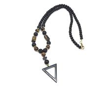 YIHANSS Colliers Religion Christaa, pour les hommes femmes avec le chakra tigre's œil perlé cahandmade béni priez des accessoires de bijoux amulet/a (couleur: gris)