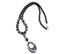 YIHANSS Colliers Religion Christaa, pour les hommes femmes avec le chakra tigre's œil perlé cahandmade béni priez des accessoires de bijoux amulet/a (couleur: gris)