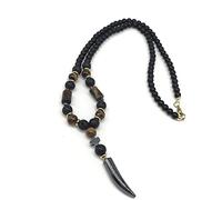 YIHANSS Colliers Religion Christaa, pour les hommes femmes avec le chakra tigre's œil perlé cahandmade béni priez des accessoires de bijoux amulet/a (couleur: gris)