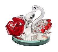 YIHANSS Crystal Cristal Swan Rose Flower Figurine Car Parfum de Parfum de Parfum de Parfum Bouteille Keepsake Home Office Decor Collectible pour Lady Gift Ornement (Couleur