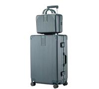 YIHANSS Ensemble de valises de Voyage, Bagages de Cabine 2 pièces à Bagages avec des Roues à Spinner Verrouillage du Mot de Passe Dur 14 Pouces de Voyage cosmétique (Couleur: Grün, Taille: 20in)
