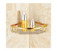 YIHANSS Étagère de Rangement d'angle en Laiton en Laiton Poli - Organisateur de Salle de Bain et de Cuisine à 2 Niveaux, Porte-Douche Solide pour Un accès Facile et Une Solution d'économie