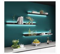 YIHANSS Étagères d'affichage Mural flottantes avec Porte-Plateaux à LED illuminée intégrée pour Barre d'entrée Salon Salon