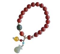 YIHANSS Feng Shui Bracelet Agate Hetian Jade Bracelet Long Life Lock Wu Lou Lucky Charm Bracelet Chakra Chakra Bracelet Propice chinois Gift Chine