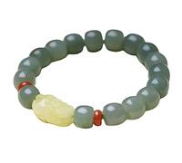 YIHANSS Feng Shui Bracelet Bracelet Natural Gemstone Bracelet Hetian Jade Bracelet Pixiu Bracelet Warding-Off Evil Spirits Reiki Crystal Amulet Jewelry Cadeaux