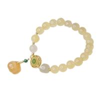 YIHANSS Feng Shui Wealth Bracelet Citrine Crystal Bracelet Vintage Lucky Pumpkin Prosperity Charm