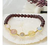 YIHANSS Feng Shui Wealth Bracelet Natural Crystal Chakra Spiritual Five Elements Turn-Luck-Into-your Favorise Perles luxueuses Vacation Métaphysique Prosperité Amour Popularité Cinnabar