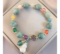 YIHANSS Feng Shui Wealth Bracelet Wu Lou/Hulu/Calabash Charm Bracelet Crystal Chalcédoine Multi-gem Chakra Balancing Gemstone Amulet pour la longévité Prospérité Bélange Énergie physique, Red Agate