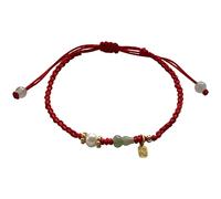 YIHANSS Gourde verte de Jade Hétian naturelle avec bracelet de perles d'eau douce naturelle 925 Silter Silver Bood Luck Bracelet Cinnabar