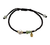 YIHANSS Gourde verte de Jade Hétian naturelle avec bracelet de perles d'eau douce naturelle 925 Silter Silver Bood Luck Bracelet Cinnabar