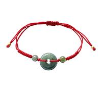 YIHANSS Grade authentique A Jade beignet Peace Boucle Bracelet Bracelet Bracelet Mère Cadeau d'anniversaire Gift For Women Girlfriends Cinnabar