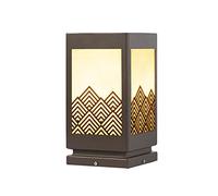 YIHANSS IP65 étanche à Pilier extérieur Lampe à Colonne de Style Chinois Colonne décorative lumière en Acier Inoxydable clôture carrée Pilier Pilier Lampes de Porte en Verre Post