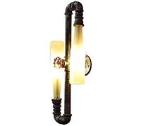 YIHANSS Nostalgic Industrial Style Industrial Vintage Pipe de Conduite d'eau Lampe Murale Bouteille Verre Lanterne Murale Mur