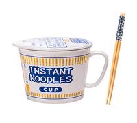 YIHANSS Nouilles instantanées japonaises tasse de bol en céramique ramen, avec couvercle de soupe profonde bol de table de céréales ménagers