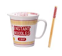 YIHANSS Nouilles instantanées japonaises tasse de bol en céramique ramen, avec couvercle de soupe profonde bol de table de céréales ménagers