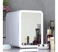 YIHANSS Nouveau réfrigérateur de beauté 4 litres miroir LED Mini réfrigérateur Mini réfrigérateur pour cosmétiques au lait maternel pour filles délicates, blanc (blanc)