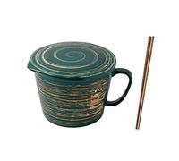 YIHANSS Porcelaine Bowl et tasse de nouilles instantanées avec poignée, nouveaux accessoires de nouilles Ramen Bol avec couverture