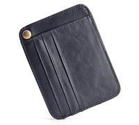 YIHANSS Sac à Cartes en Cuir Portefeuille Mince Sac de Permis de Conduire Clip de Changement rétro Couverture de ramassage de Cire à l'huile (Couleur : Argento, Taille : Gris Clair)