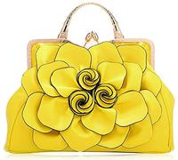 YIHANSS Sacs à main du soir pour femmes, sac à grande capacité de la personnalité de la personnalité de la personnalité de fleur Sac de messager sauvage (orange) (noir)