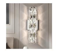 YIHANSS Salon de Salon Moderne côté g4 scondes muraux LED Lustre en Acier chromémètre Lampe à la Lampe à décro K9 Crystals d'éclairage Mural lustres Modernes (lumière Neutre, 3 lumière)