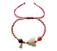 YIHANSS Vérian Hettian Jade Butterfly 925 Bracelet Lucky Bracelet de gourde plaque à or sterling en argent sterling