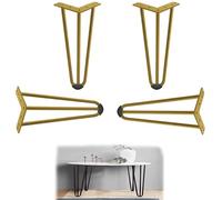 YIHANWUU Pieds de Table Réglables En Épingle À Cheveux de 19,6 Cm - Lot de 4 Pieds de Meuble En Métal Noir Pour Un Support Robuste, Faciles À Installer, Parfaits Pour Les Bars Et Tables de Petit-Déjeu