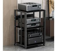 YIHANWUU Support Multimédia Av Moderne, Support de Composantso Hi-Fi Robuste, Meuble D'Angle Pour Téléviseur, Meuble Stéréo, Support D'Amplificateur, Étagère, Chariot de Projecteur Roulant, Support Vi