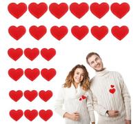 YIHAOH 24 Pièces Écusson Thermocollant en Forme de Coeur Rouge, Ecusson Thermocollant Enfant de Broderie Thermocollants, Ecusson Thermocollant Adulte Décoratifs pour Chapeau, Veste, Jean