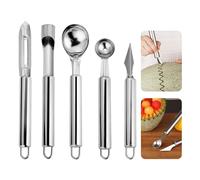 YIHAOH 5 Pieces Multifunctional Enleve Trognon Pomme, Stainless Steel Cuillère Parisienne, Cuillère à Boule de Melon pour Découper Une Large Gamme de Fruits et Légumes, Yaourt Glacé, Salades