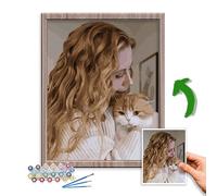 Yihariye Peinture Par Numero Adulte, Personnalisé Votre Propre Photo Kits De Peinture Au Numéro, Avec Peintures Et Pinceaux/Diy Décoration De Maison/Différentes Tailles (Sans Cadre)