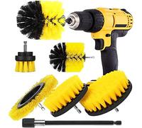 YIHATA Brosse Nettoyage 6PCS, pour Perceuse Voiture, Jantes, Carrelage, Tapis, Baignoire, Cuisine, Toilettes, Sol - Jaune