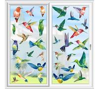 YIHELU Autocollants pour fenêtres, Protection des oiseaux, Stickers oiseaux, Autocollants statiques anti-collision, Décorations de fenêtre adhésives pour vitres