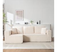 Yihomfy 258 Cm Canapé Convertible Canapé-lit modulable, canapé Confortable Tout en Douceur, canapé d'angle Moderne en Forme de U pour 5 à 6 Personnes, pour Les Salons et Les salles cinéma, Blanc