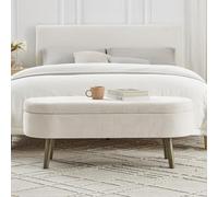 Yihomfy Banc de Rangement avec Rangement 20L, Bout de lit pour Chambre à Coucher, Tissu Chenille, Banc entrée, Rangement Banc Coffre rembourré avec Pieds en Bois, pour entrée, Banc d'entrée